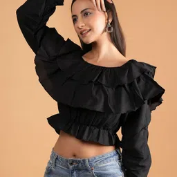 Belfry Off-Shoulder Crepe long Top-image-32