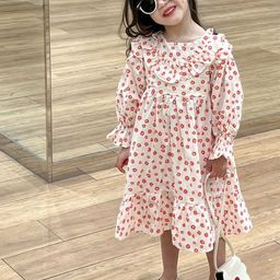 LULU & SKY Floral Print Puff Sleeve A-Line Dress-picture-44