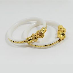SATTIK Pack of 2 Brass Gold-plated bangles-image-43