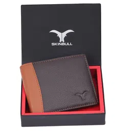 SKINBULL Men Textured Leather Two Fold Wallet-14
