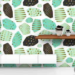 ArtzFolio Printed UV-Resistant Anti-Bacterial Repeat Geometrical Shapes Peel & Stick Wallpaper-image-96