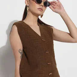 SHOWOFF Women V-Neck Sweater Vest-picture-33
