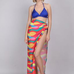 WOMAN IN YOU Tropical Printed Swim Cover Up Sarong Bottom-image-51