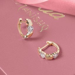 Mia by Tanishq Women 14Kt Gold Bold Chic Gold & Diamond Hoop Earrings- 1.972 g-image-20