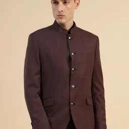 Givo Tailored Fit Checked Woollen Double Vent Single Breasted Formal Blazer-picture-19