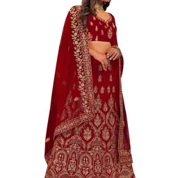 Maroosh Embellished Thread Work Unstitched Lehenga & Blouse With Dupatta image 3