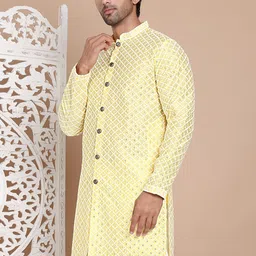 Jompers Men Geometric Embroidered Sequinned Kurta-picture-41