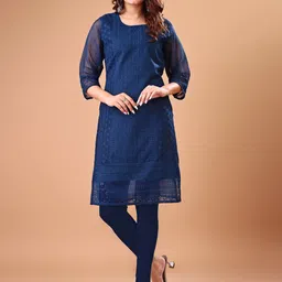 KAYRAAH Women Embroidered Georgette Kurta-picture-23