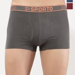 Sporto by Macho Men Pack Of 3 Outer Elastic Trunks VAN:Sprto_M1022-CH(1)-Dnm(1)-M(1)-S-picture-16