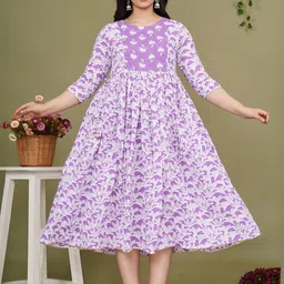RANGEELO JAIPUR Floral Printed Maternity Anarkali Kurta-image-25