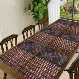 Aure 6-Pcs Brown & Black Printed Table Placemats-31