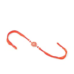 Sangria Set Of 3 Artificial Beaded Thread Rakhis With Roli Chawal image 5
