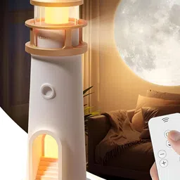 DWIZA ENTERPRISE White Acrylic Light House Moon Table Lamp Projector-picture-24