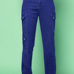 FIREAGE Women Vegas Regular Fit High-Rise Stretchable Cargo Styles Jeans-image-51
