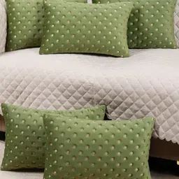 TANLOOMS Green Velvet Rectangle Cushion Covers-picture-25