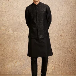 Twamev Embroidered Kurta and Churidar with Jacket-picture-20