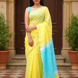 VILLE FASHION Woven Design Zari Kota Saree-picture-28