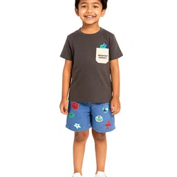 POP STREET KIDS Kids Printed Short Sleeves T-Shirt With Shorts-51