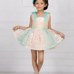 The Lush Affair Girls Embellished Sequined Fit & Flare Mini Dress-image-95