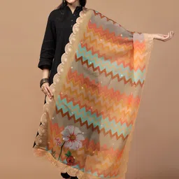 Kaizen TEXO FAB Printed Organza Dupatta-77