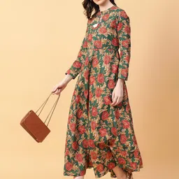 Angkor Women Green Cotton Kurtas-picture-0