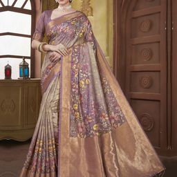 Dori Floral Woven Design Zari Silk Banarasi Saree With Unstitched Blouse Piece-picture-15