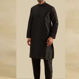 SOJANYA Men Embroidered Regular Kurta And Pyjamas With Nehru Jacket image 4