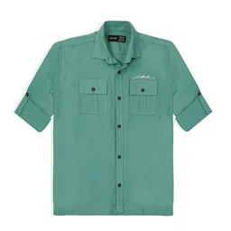 CAVIO Boys Comfort Spread Collar Solid Cotton Casual Shirt-image-70