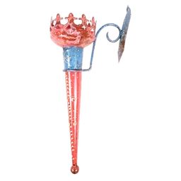 apka mart Mashaal Red & Blue Textured Metal Tea Light Candle Holder-picture-43