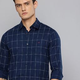 Mufti Pure Cotton Grid Tattersall Checked Slim Fit Casual Shirt-picture-11
