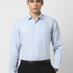 Van Heusen Men Checked Spread Collar Formal Shirt-image-74