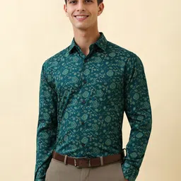 Allen Solly Floral Printed Spread Collar Formal Pure Cotton Shirt-picture-34