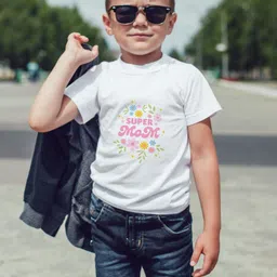 Pranava Boys Printed Organic Cotton Raw Edge T-shirt-image-56