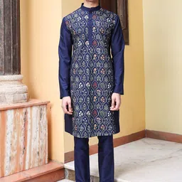 PATR Men Ethnic Motifs Embroidered Kurta with Pyjama-51
