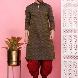 Sydney Heights Men Printed Regular Kurta with Dhoti Pants-23
