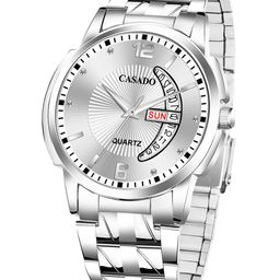 CASADO Men Textured Dial & Stainless Steel Straps Analogue Watch CD-635-SILVER-SILVER-DD-image-36