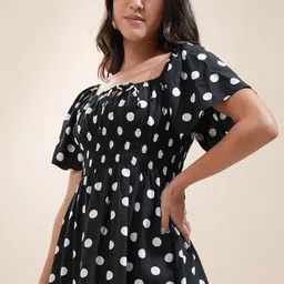 Tokyo Talkies Polka Dot Print Fit & Flare Dress-image-13