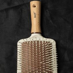 Beutifly Wooden Paddle Hair Brush For Detangling Hair - White Brown-image-74
