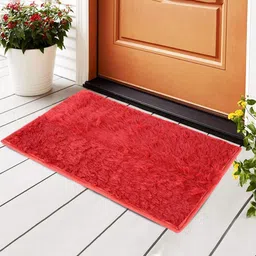 Aura Red Furry Anti-Skid Doormats-18