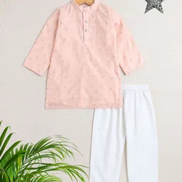 The Magic Wand Boys Ethnic Motifs Printed Regular Kurta with Pyjamas-9