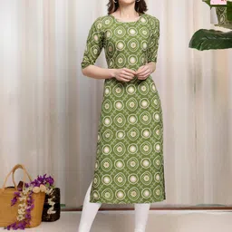 HERE&NOW Selection Of 2 Bandhani Printed Round Neck Straight Kurta-picture-10
