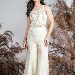 RIRASA Embroidered Top With Trouser Co-Ords-image-50