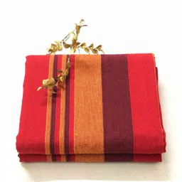 RANGBHAR Red & Brown Striped  Cotton Single Bed Covers-22