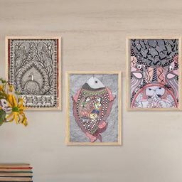 Madhubani Wall Art With Frame Home Decor Wall Painting For Living Room Office Bedroom-10