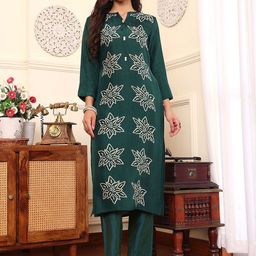 Varanga Bandhani Printed Mandarin Collar Pure Silk Straight Kurta-picture-11