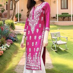 Aaghnya Women Pink Kurtas-image-0