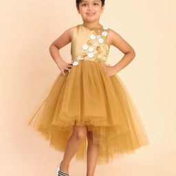 Toy Balloon kids Girls Self Design Round Neck Applique Fit & Flare Maxi Dress-picture-19