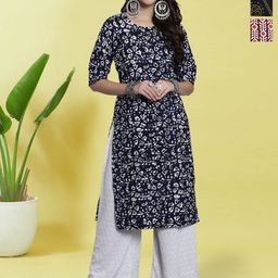 HERE&NOW Selection Of 3 Abstract Printed Round Neck Straight Kurtas-4