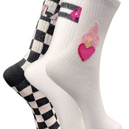 TRAZO Women Pack Of 3 Patterned Printed Calf-Length Socks-image-98
