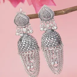 I Jewels Contemporary Jhumkas Earrings-image-98